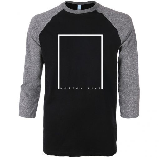 Bottom Line Grey Black Raglan T shirt