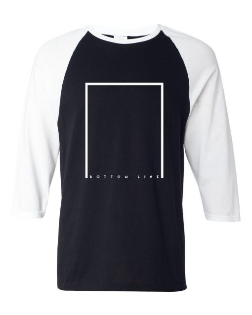 Bottom Line Black White Raglan T shirt