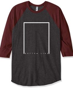 Bottom Line Grey Brown Raglan T shirt