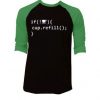 Coffee Refill Code Black Green Raglan T shirts