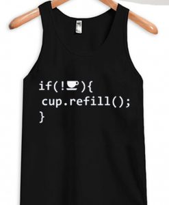 Coffee Refill Code Black Tank Top