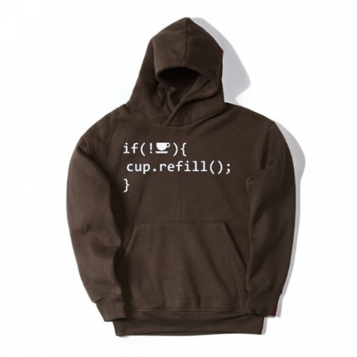 Coffee Refill Code Brown Hoodie