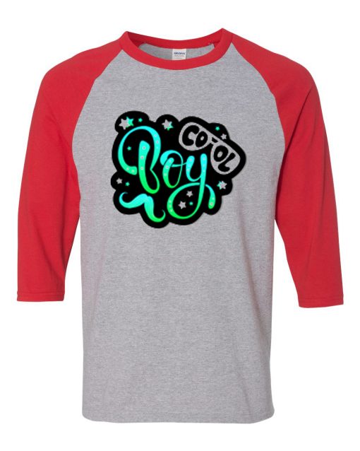 Cool Boy Grey Red Raglan T shirts