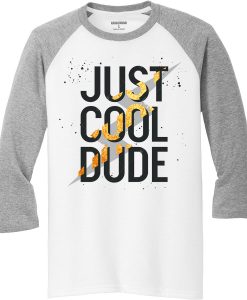 Cool Dude White Grey Raglan T shirts