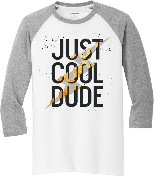 Cool Dude White Grey Raglan T shirts