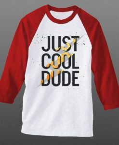 Cool Dude White Red Raglan T shirts