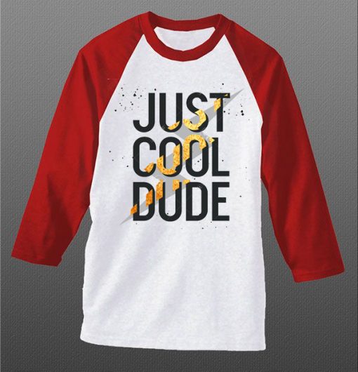 Cool Dude White Red Raglan T shirts