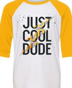 Cool Dude White Yellow Raglan T shirts