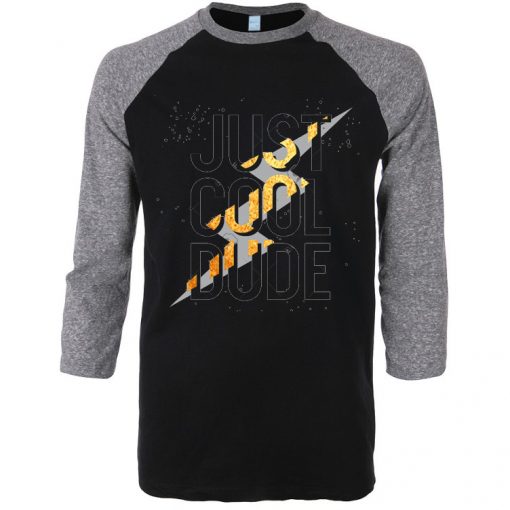 Coold Dude Black Grey Raglan Tshirts