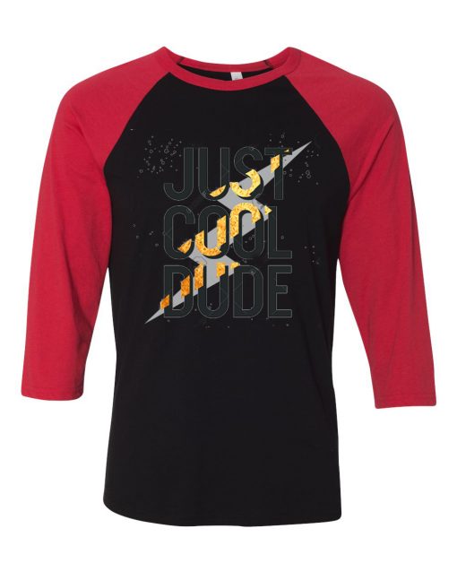 Coold Dude Black Red Raglan Tshirts