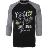 Couples Trip Double Date Jamaica Black Grey Raglan T shirts