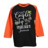 Couples Trip Double Date Jamaica Black Orange Raglan T shirts