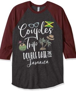 Couples Trip Double Date Jamaica Grey Brown Raglan T shirts