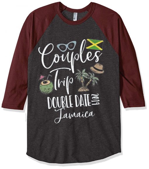 Couples Trip Double Date Jamaica Grey Brown Raglan T shirts