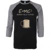 E=mc2 Coffee Energy Milk Black Grey Raglan T shirts