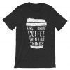 FIRST DRINK COFFEE Grey Asphalt T shirts