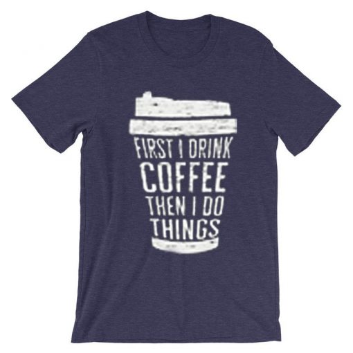 FIRST DRINK COFFEE Purple T shirts