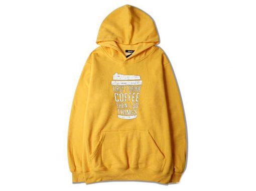 FIRST DRINK COFFEE Yellow Hoodie