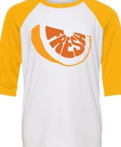 Fresh White Yellow Raglan Tshirts