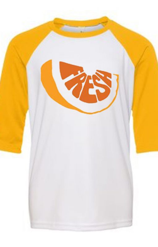 Fresh White Yellow Raglan Tshirts