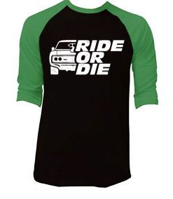 GO RIDE Black Green Raglan T shirts