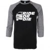 GO RIDE Grey Black Raglan T shirts