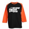 GO RIDE Black Orange Raglan T shirts