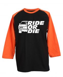 GO RIDE Black Orange Raglan T shirts