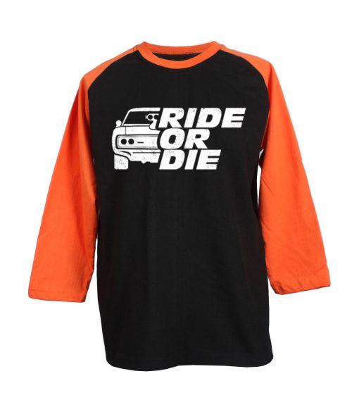 GO RIDE Black Orange Raglan T shirts