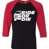 GO RIDE Black Red Raglan T shirts