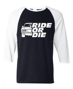 GO RIDE Black White Raglan T shirts