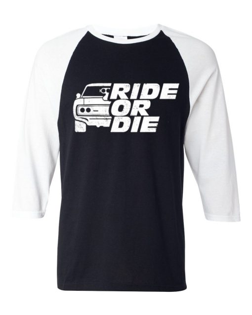 GO RIDE Black White Raglan T shirts