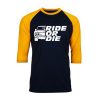 GO RIDE Black Yellow Raglan T shirts