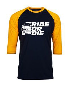 GO RIDE Black Yellow Raglan T shirts