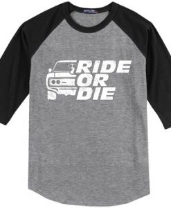 GO RIDE Black Grey Raglan T shirts