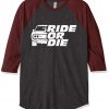 GO RIDE Grey Brown Raglan T shirts