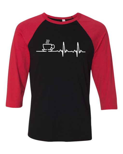 Graphic Coffee Black Red Raglan T shirts