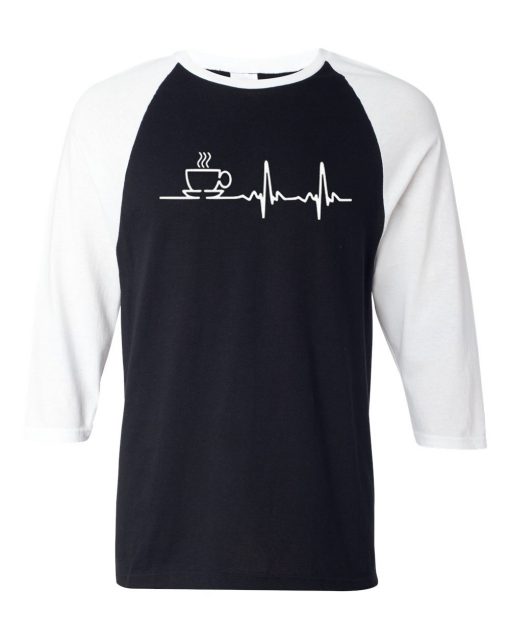 Graphic Coffee Black White Raglan T shirts