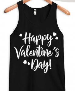 Happy Valentine Days Black Tank Top