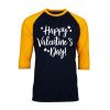 Happy Valentine Days Black Yellow Raglan Tees