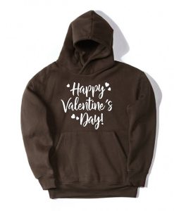 Happy Valentine Days Brown Hoodie