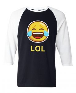 LOL Emticon Black White Raglan T shirts