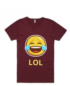 LOL Emticon Maroon T-Shirt