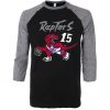 Toronto Raptors Vince Carter 15 Black Grey Raglan T shirts