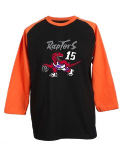 Toronto Raptors Vince Carter 15 Black Orange Raglan T shirts