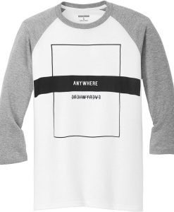 Anywhere White Grey Raglan T shirts