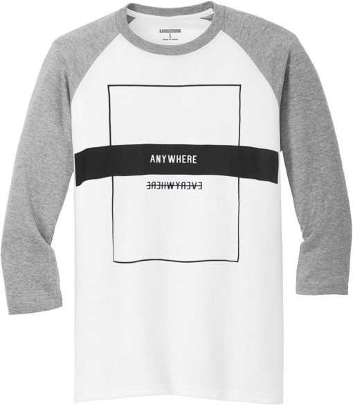 Anywhere White Grey Raglan T shirts