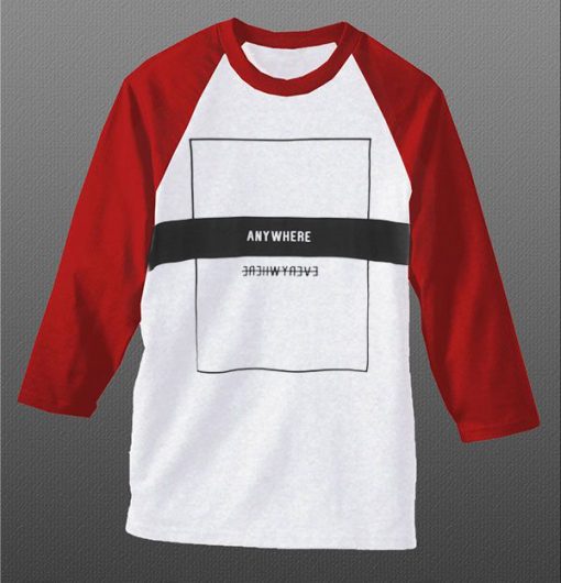 Anywhere White Red Raglan T shirts