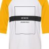 Anywhere White Yellow Raglan T shirts