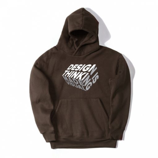 Design is Thinkning Made Visual Brown Hoodie